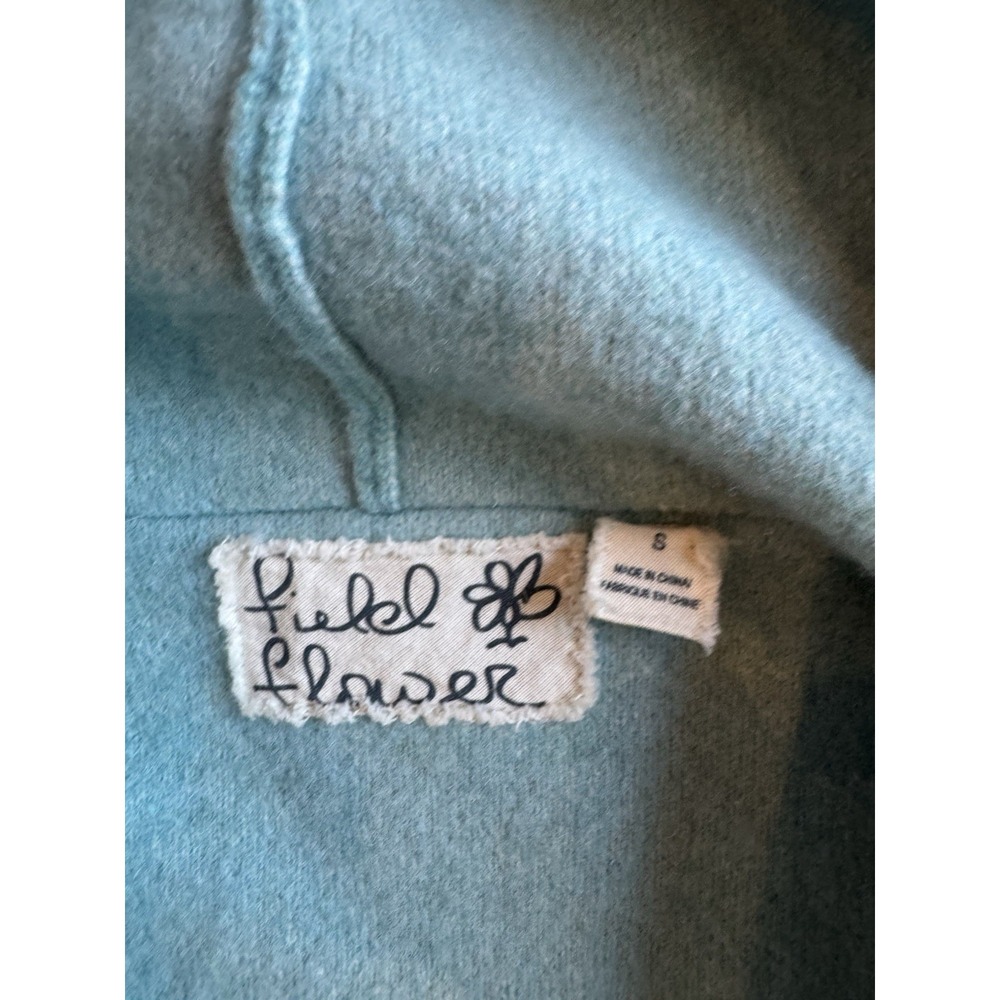 Anthropologie Blue and Coral 100% Wool Colorblock Cardigan - Picture 7 of 9